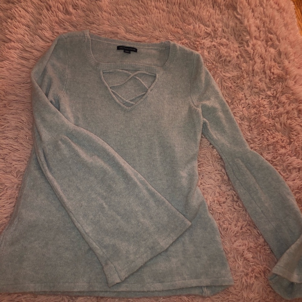 American Eagle V-Neck Sweater with Flared Sleeves